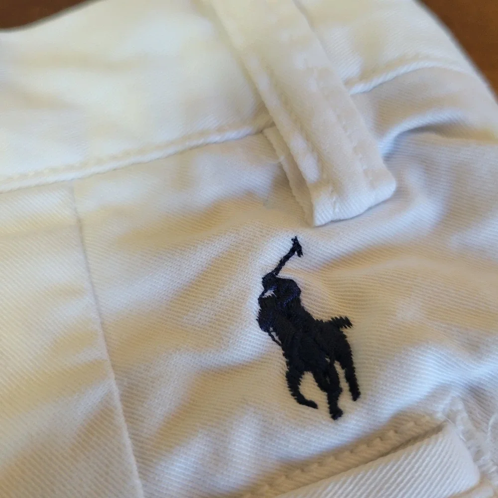 Polo Ralph Lauren Stretch Classic Fit Chino Shorts Mens 31 White Cotton Twill